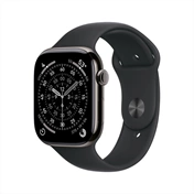 Apple Watch S11 okosóra – Cellular (42mm) palaszürke titánium tok, fekete S/M sportszíjas