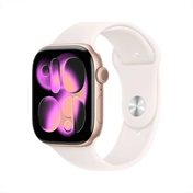 Apple Watch S11 okosóra – Cellular (42mm) rózsaarany alumínium tok, lágy rózsaszín M/L sportszíjas