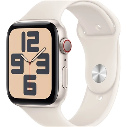 Apple Watch SE2 v3 Cellular (44mm) csillagfény alumínium tok, csillagfény sportszíj (M/L) okosóra