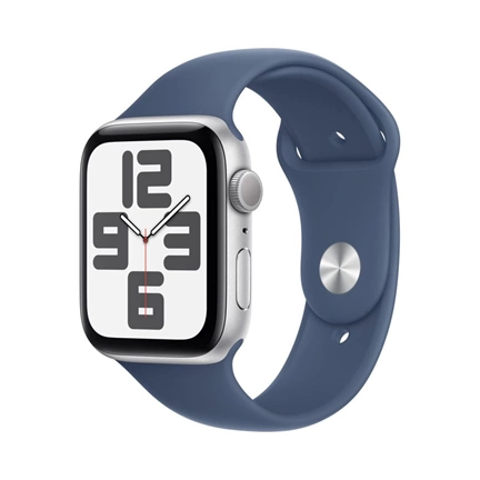 Apple Watch SE2 v3 GPS (40mm) ezüst alumínium tok, denim sportszíj (M/L) okosóra