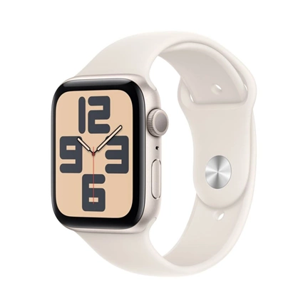Apple Watch SE2 v3 GPS (44mm) csillagfény alumínium tok, csillagfény sportszíj (M/L) okosóra