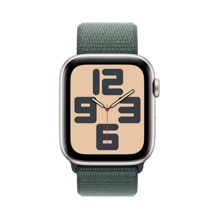 Apple Watch SE2 v3 GPS (44mm) csillagfény alumínium tok, tózöld sportszíj okosóra