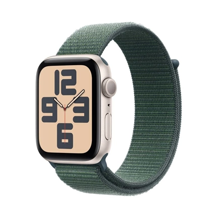 Apple Watch SE2 v3 GPS (44mm) csillagfény alumínium tok, tózöld sportszíj okosóra