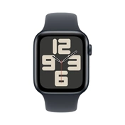 Apple Watch SE2 v3 GPS (44mm) éjfekete alumínium tok, éjfekete sportszíj (M/L) okosóra