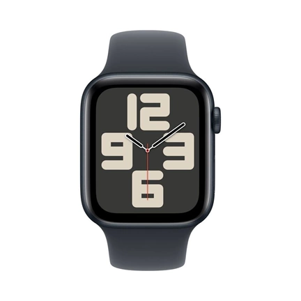 Apple Watch SE2 v3 GPS (44mm) éjfekete alumínium tok, éjfekete sportszíj (M/L) okosóra