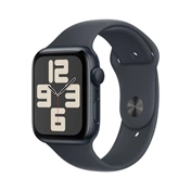 Apple Watch SE2 v3 GPS (44mm) éjfekete alumínium tok, éjfekete sportszíj (M/L) okosóra