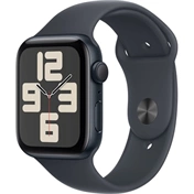 Apple Watch SE2 v3 GPS (44mm) éjfekete alumínium tok, éjfekete sportszíj (S/M) okosóra