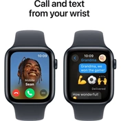 Apple Watch SE2 v3 GPS (44mm) éjfekete alumínium tok, éjfekete sportszíj (S/M) okosóra