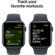 Apple Watch SE2 v3 GPS (44mm) éjfekete alumínium tok, éjfekete sportszíj (S/M) okosóra