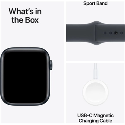 Apple Watch SE2 v3 GPS (44mm) éjfekete alumínium tok, éjfekete sportszíj (S/M) okosóra