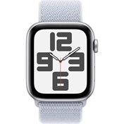 Apple Watch SE2 v3 GPS (44mm) ezüst alumínium tok, fakókék sportszíj okosóra