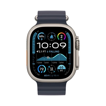 Apple Watch Ultra2 v2 Cellular 49mm Natural Titanium Case with Navy Ocean Band Okosóra Apple Watch Ultra2 v2 Cellular 49mm Natural Titanium Case with Navy Ocean Band Okosóra