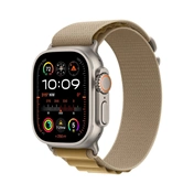 Apple Watch Ultra2 v2 Cellular 49mm Natural Titanium Case with Tan Alpine Loop - Large Okosóra