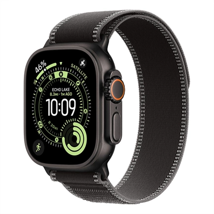 Apple Watch Ultra 3 okosóra – Cellular (49mm) fekete titánium tok, fekete M/L terep pánt
