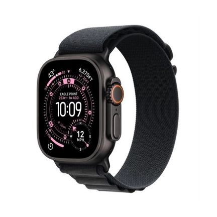 Apple Watch Ultra 3 okosóra – Cellular (49mm) fekete titánium tok, fekete M alpesi pánt