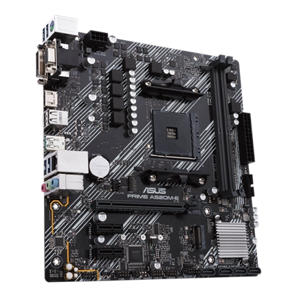 Asus Alaplap - AMD PRIME A520M-E/CSM AM4 (A520, 2xDDR4 4600MHz, 1xGBE LAN, 1xM.2, 4xSATA3, 6xUSB2.0, 7xUSB3.2)