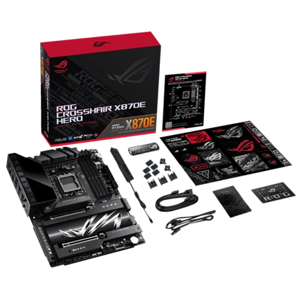 Asus Alaplap - AMD ROG CROSSHAIR X870E HERO AM5 (X870, ATX, 4xDDR5 8600+MHz, 4xSATA3, 5x M.2, HDMI+2xUSB4) Asus Alaplap - AMD ROG CROSSHAIR X870E HERO AM5 (X870, ATX, 4xDDR5 8600+MHz, 4xSATA3, 5x M.2, HDMI+2xUSB4)