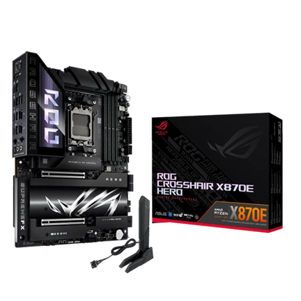 Asus Alaplap - AMD ROG CROSSHAIR X870E HERO AM5 (X870, ATX, 4xDDR5 8600+MHz, 4xSATA3, 5x M.2, HDMI+2xUSB4) Asus Alaplap - AMD ROG CROSSHAIR X870E HERO AM5 (X870, ATX, 4xDDR5 8600+MHz, 4xSATA3, 5x M.2, HDMI+2xUSB4)