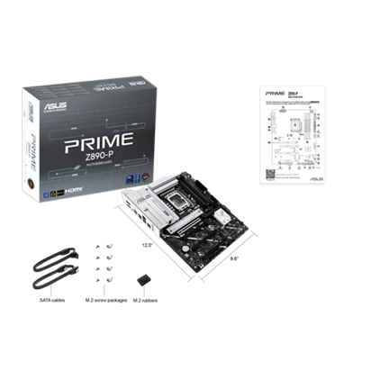 Asus Alaplap - Intel PRIME Z890-P LGA1851 (Z890, ATX, 4xDDR5 8666+MHz, 4xSATA3, 4xM.2, HDMI+DP)