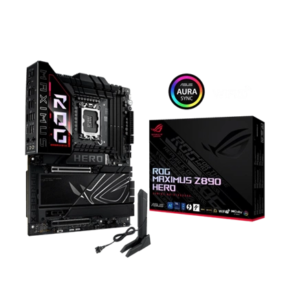 Asus Alaplap - Intel ROG MAXIMUS Z890 HERO LGA1851 (Z890, ATX, 4xDDR5 9200+MHz, 4xSATA3, 6xM.2, HDMI+2xThunderbolt)
