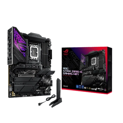 Asus Alaplap - Intel ROG STRIX Z890-E GAMING WIFI LGA1851 (Z890, ATX, 4xDDR5 8800+MHz, 4xSATA3, 7xM.2, HDMI+DP)