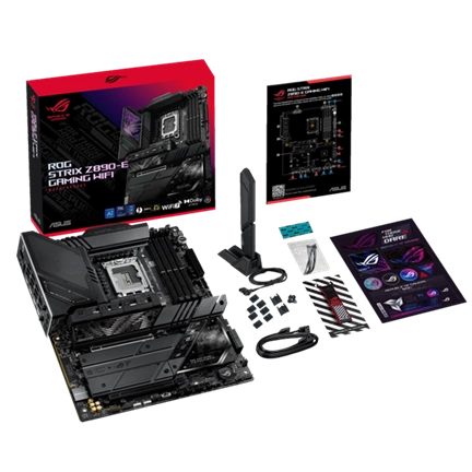 Asus Alaplap - Intel ROG STRIX Z890-E GAMING WIFI LGA1851 (Z890, ATX, 4xDDR5 8800+MHz, 4xSATA3, 7xM.2, HDMI+DP)
