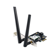 ASUS PCE-BE6500 Wi-Fi 7 adapter - PCI Express, 2 külső antenna, 6GHz támogatás, Bluetooth 5.4, WPA3