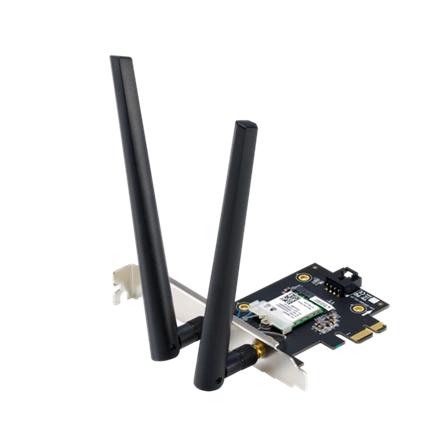 ASUS PCE-BE6500 Wi-Fi 7 adapter - PCI Express, 2 külső antenna, 6GHz támogatás, Bluetooth 5.4, WPA3