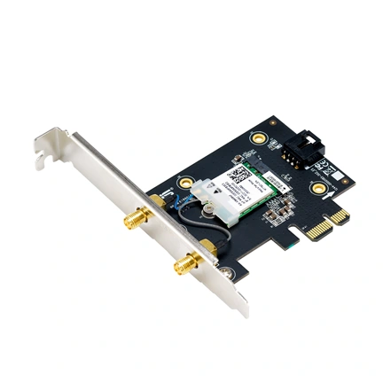 Asus PCE-BE6500 Wi-Fi 7 adapter - PCI Express, 2 külső antenna, 6GHz támogatás, Bluetooth 5.4, WPA3