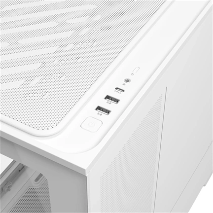 Asus Prime AP202 számítógépház - micro-ATX, ívelt üvegpanel, fehér