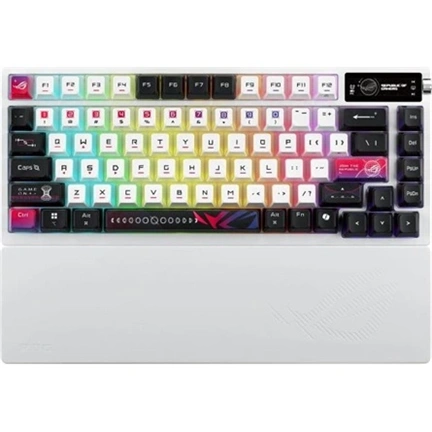 Asus ROG Azoth X billentyűzet - 75% mechanikus (NX Snow V2), Bt/2,4GHz/USB, magyar kiosztás