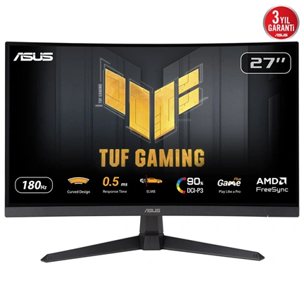 Asus TUF Gaming VG27WQ3B 27" QHD ívelt 1500R Fast IPS 180Hz FreeSync