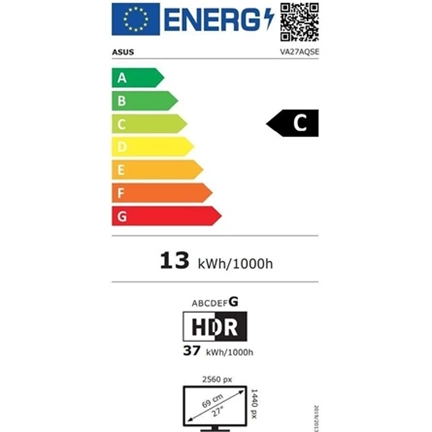 Asus VA27AQSE monitor – 27", QHD, IPS, 120Hz, 1ms MPRT, 99% sRGB, sztereó hangszórók