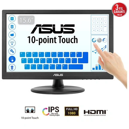 Asus VT169HE monitor - 15,6" Full HD IPS érintőképernyő