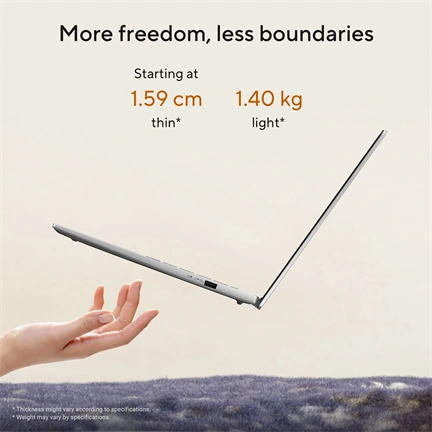 Asus Vivobook S14 M3407HA notebook 14" WUXGA, AMD Ryzen 7 260, 16GB, 1TB SSD, Windows 11 Home, matt szürke