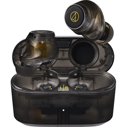 Audio-Technica ATH-CKS30TW+TBK True Wireless aktív zajszűrős vezeték nélküli áttetsző fekete fülhallgató