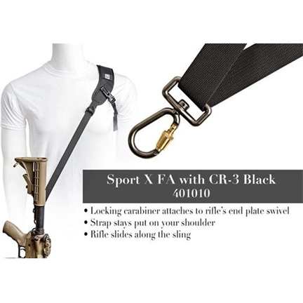 BLACKRAPID Sport X FA Black Rifle Sling with Swivel Locking Carabiner (Single Point) BLACKRAPID Sport X FA Black Rifle Sling with Swivel Locking Carabiner (Single Point)