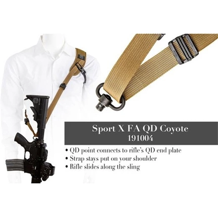 BLACKRAPID Sport X FA Coyote Rifle Sling with Swivel QD Locking Carabiner (Single Point)