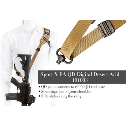 BLACKRAPID Sport X FA Digital Desert Arid Rifle Sling with QD Swivel Locking Carabiner (Single Point)