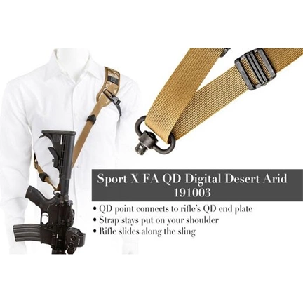 BLACKRAPID Sport X FA Digital Desert Arid Rifle Sling with QD Swivel Locking Carabiner (Single Point) BLACKRAPID Sport X FA Digital Desert Arid Rifle Sling with QD Swivel Locking Carabiner (Single Point)