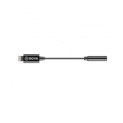 BOYA BY-K3 3.5mm Female TRRS to Male Lightning átalakító kábel 6cm