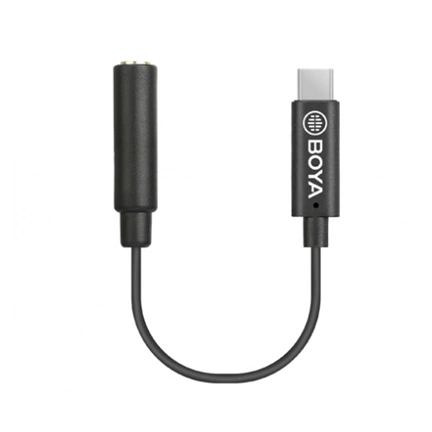 BOYA BY-K4 3.5mm Female TRS to Male Type-C átalakító kábel 6cm CSAK MIKROFON ADAPTER