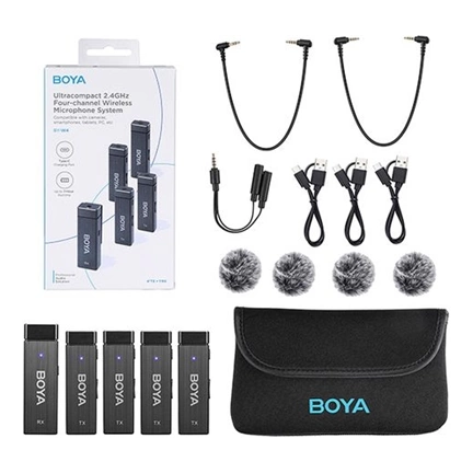 Boya BY-W4 Univerzális vezetéknélküli szett (1+4)