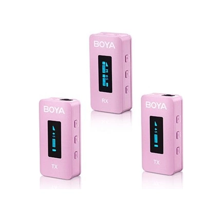 Boya BY-XM6-K2 vez.n. szett töltőtokkal 1+2 pink