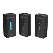BOYA BY-XM6-K2 2.4GHz Univerzális vezetéknélküli szett (1+2) töltővel - Fekete