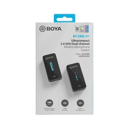 BOYA BY-XM6-S1 2.4GHz Univerzális vezetéknélküli szett (1+1)