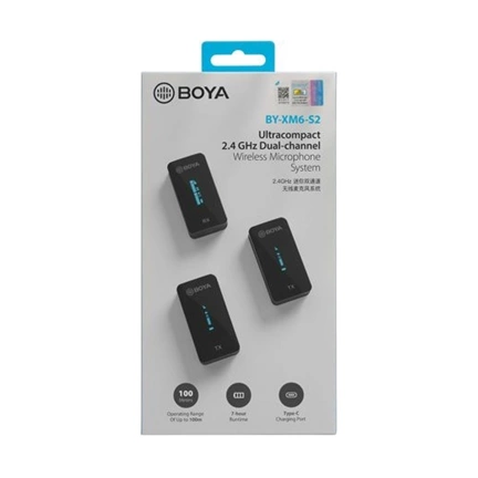 BOYA BY-XM6-S2 2.4GHz Univerzális vezetéknélküli szett (1+2)