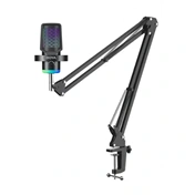 BOYA CASTMIC G40B - Kettős membrános, többirányú asztali broadcast mikrofon boom karral