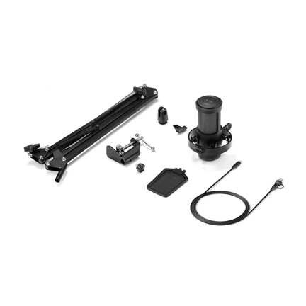 BOYA CASTMIC G40B - Kettős membrános, többirányú asztali broadcast mikrofon boom karral