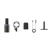 BOYA CASTMIC S60D - XLR és USB csatlakozású RGB broadcast mikrofon asztali állvánnyal